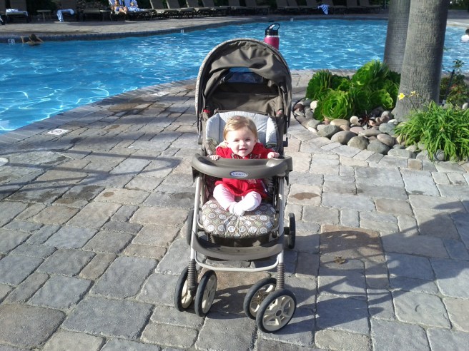 in front of the pool