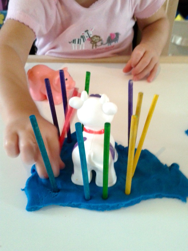 Add sticks for a barnyard zoo