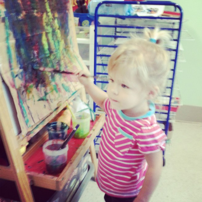 busy painting while I get things ready for the day.