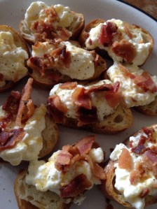 Bacon Ricotta Crostini